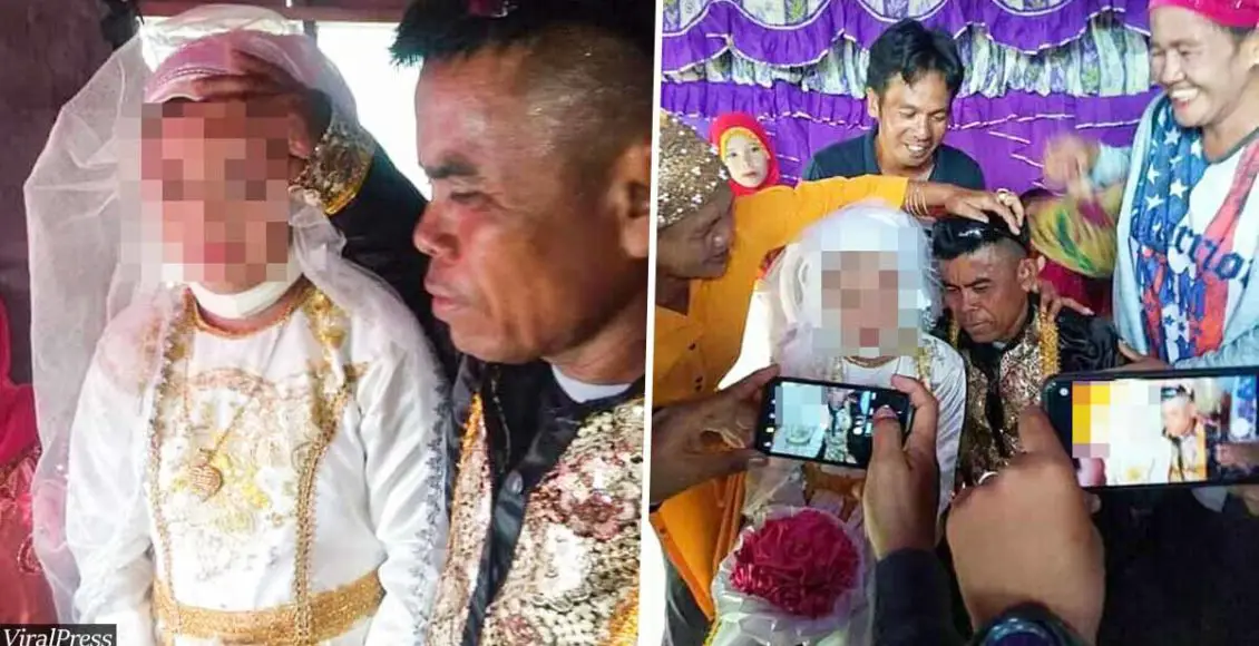 Shocking photos show girl, 13, forced to marry man, 48, in the Philippines