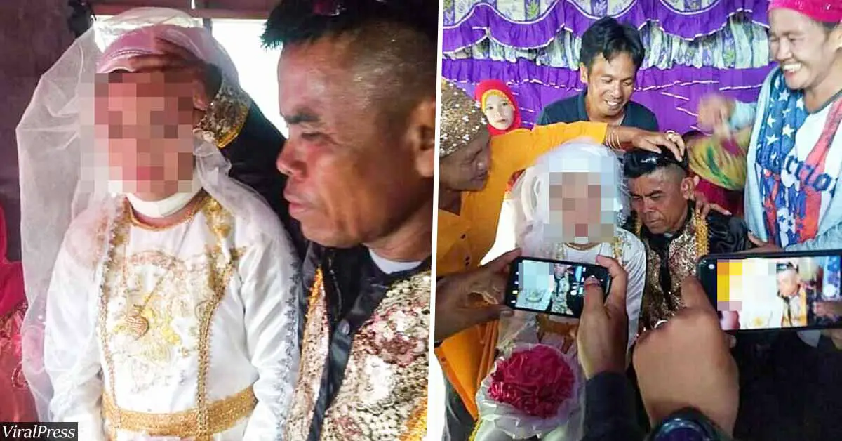Shocking photos show girl, 13, forced to marry man, 48, in the Philippines