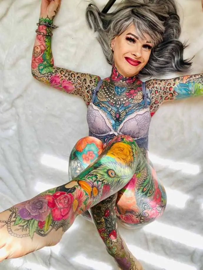 Woman 55 Whos Spent Over 40 000 On Tattoos Gets Asked If Her