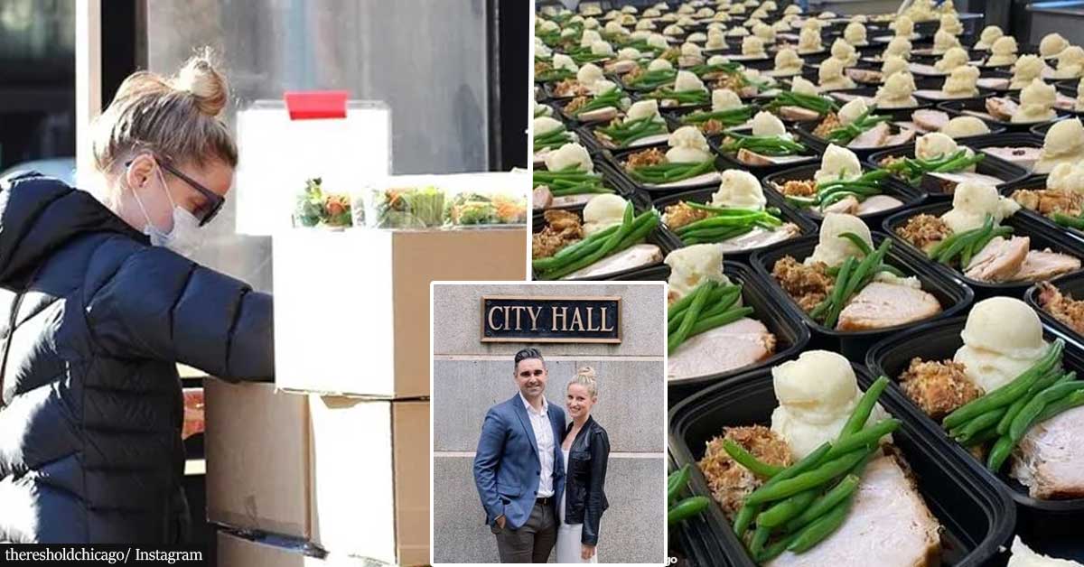 Chicago couple canceled their big wedding and used the money to feed people in need