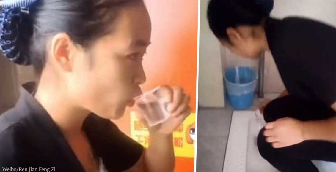 Cleaner Drinks Water Out of Toilet to Demonstrate How Clean It Is
