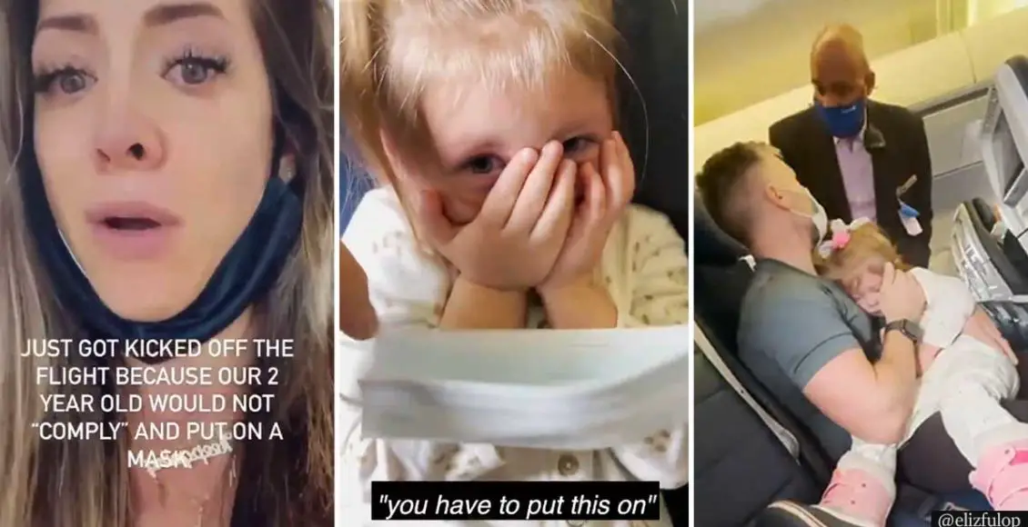 Family kicked off a flight after their 2-year-old daughter refused to wear a mask