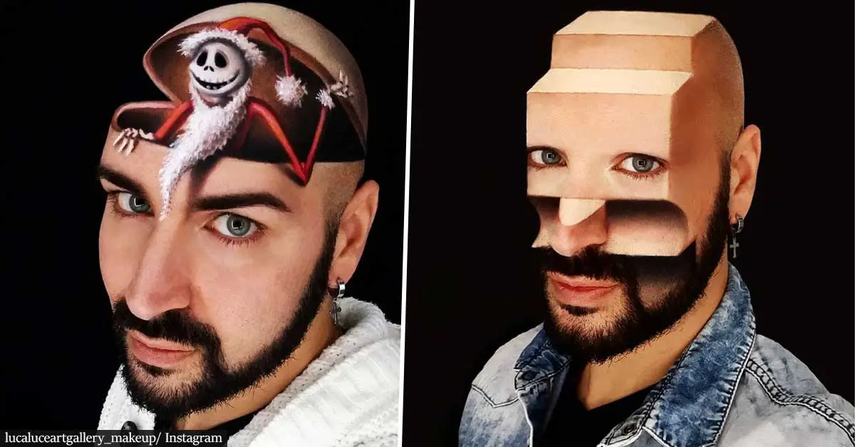 Gifted makeup artist creates stunning 3D optical illusions ON HIS FACE