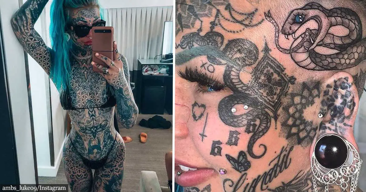 Model who tattooed 98% of her body shaves head to make space for new ink