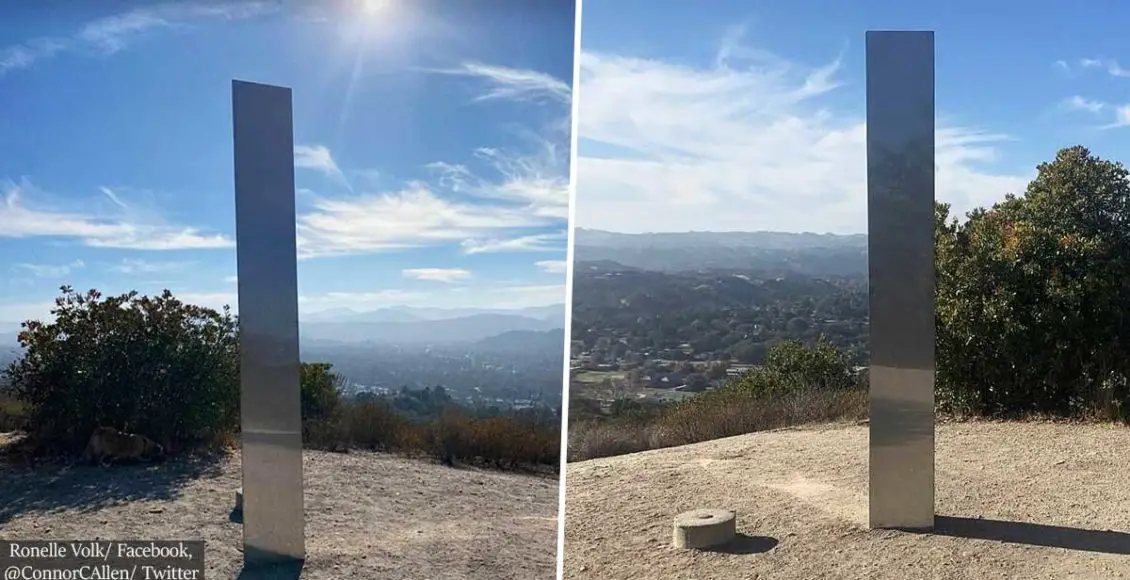 Third metal monolith suddenly appears, this time in California, matches the ones in Utah and Romania