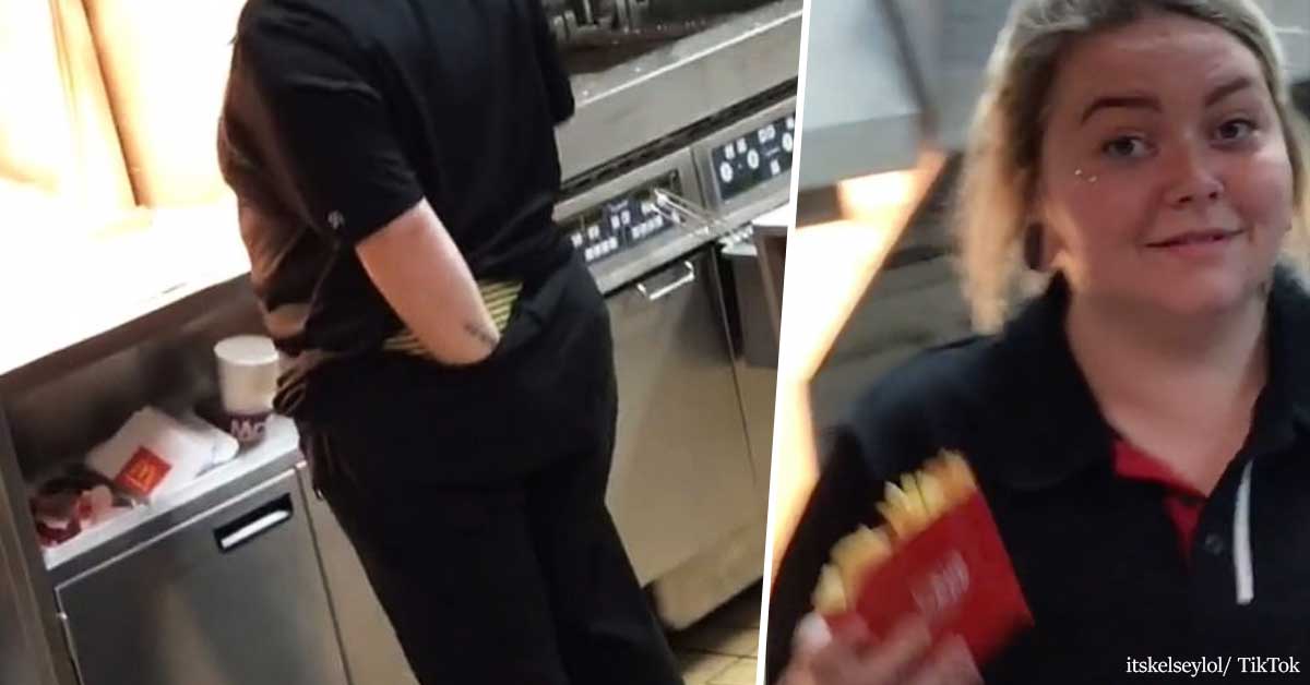 McDonald's Employee Sticks Hand Down Her Behind Before Using It To Scoop Fries