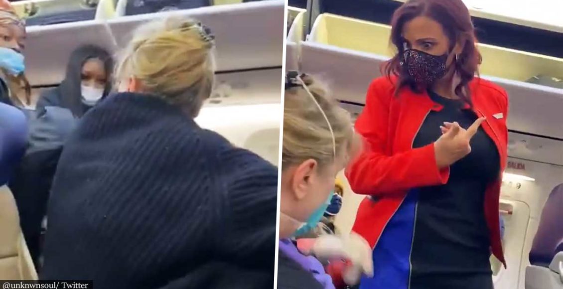 Video: Woman screams and pretends that a passenger injures her on a plane