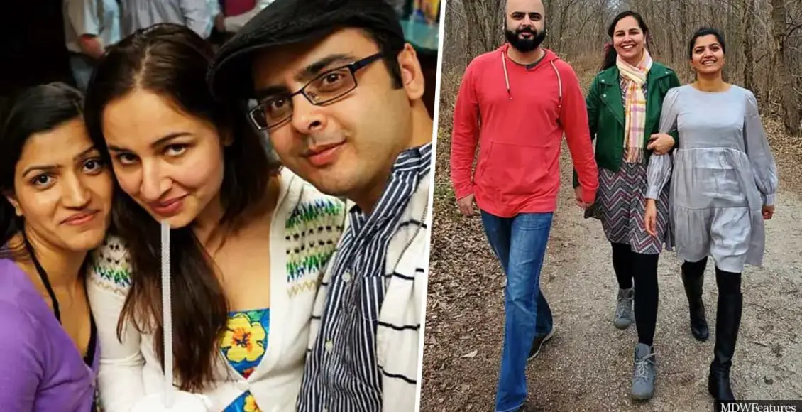 Woman breaks down arranged marriage and joins a married couple to form a 'Throuple'