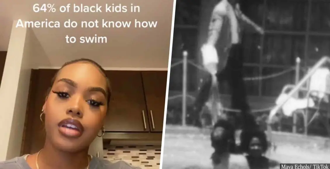 Woman explains how the 'Black people can't swim' stereotype is linked to segregation in a TikTok video