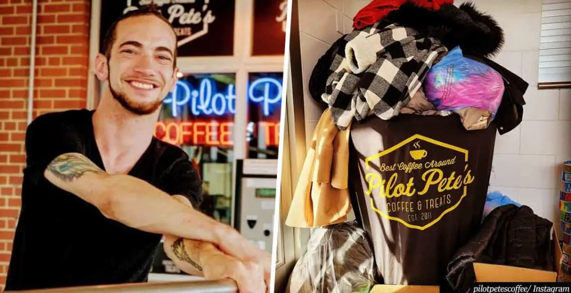 Coffee shop owner delivers FREE coffee and thousands of warm coats to the homeless during the cold winters