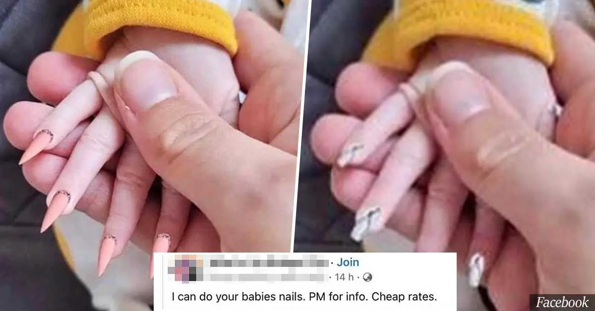 Mother got slammed for giving her baby a manicure with inch-long nails
