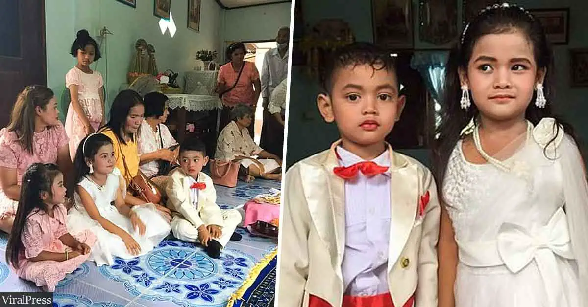 Parents force their 5-year-old twins into marriage, believing the kids were lovers in their past lives