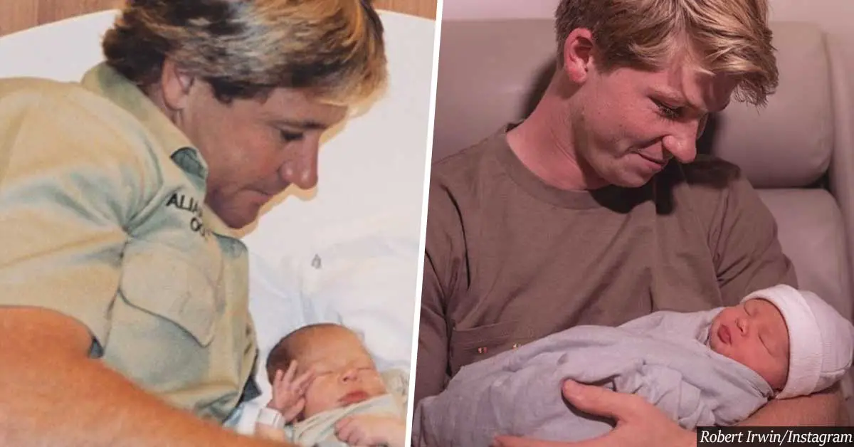 Photo Of Steve Irwin’s Son Robert Looking At His Sister's Baby Compared To Old Pic Of Late Father And Him