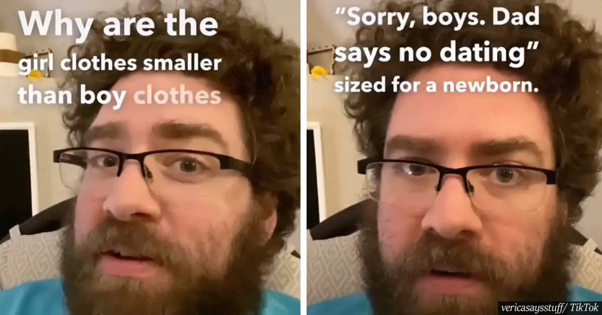 Dad realizes girls are over-sexualized the moment they are born in a viral TikTok