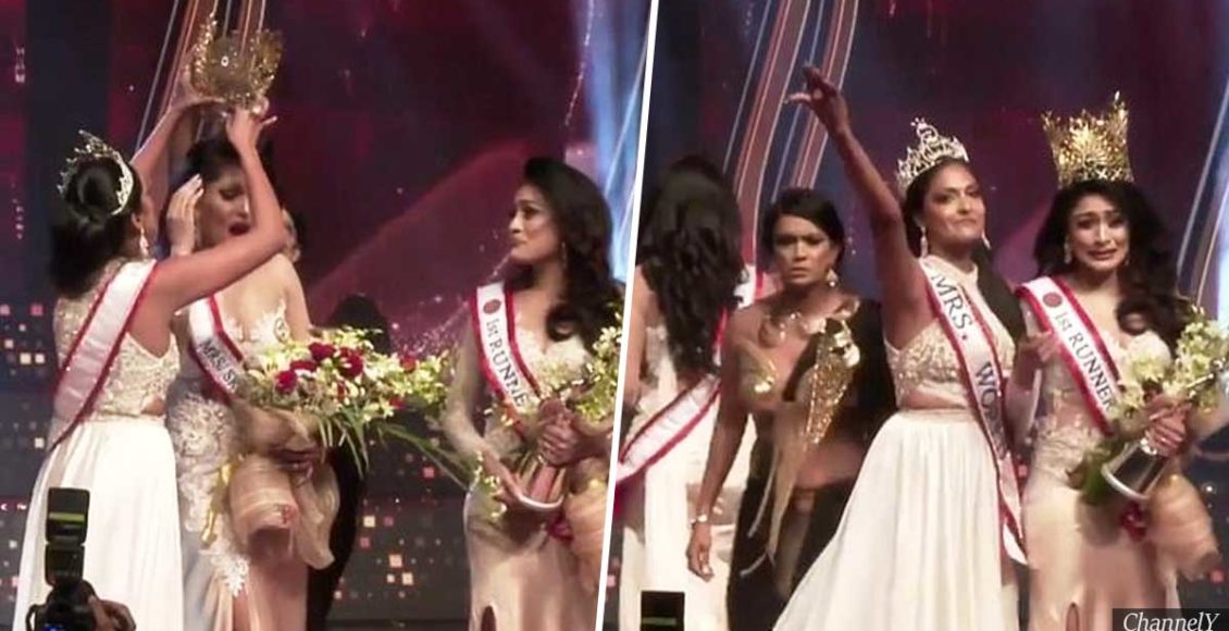 Mrs Sri Lanka suffers head injuries after Mrs World fiercely snatches her crown on stage
