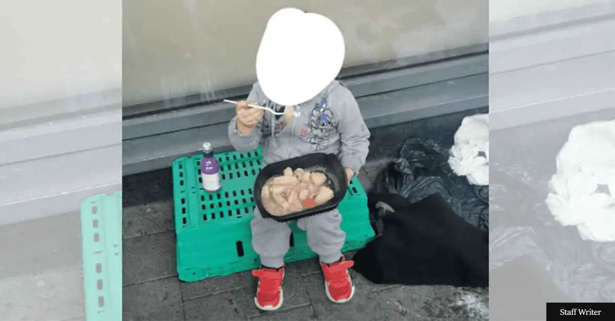 Outrage At Photo Of Homeless Girl, 4, Eating From Plastic Container On Sidewalk