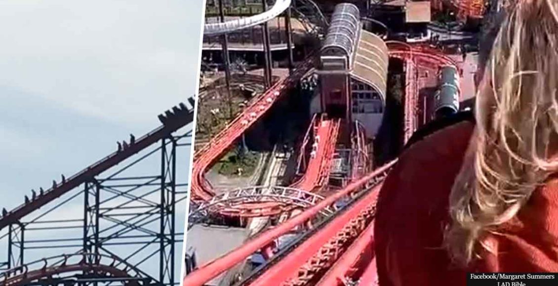 VIRAL VIDEOS Show Moment People Were Forced To Climb Down From 213 ft Rollercoaster In UK