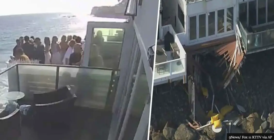 Balcony Full Of People Collapses In Terrifying Video