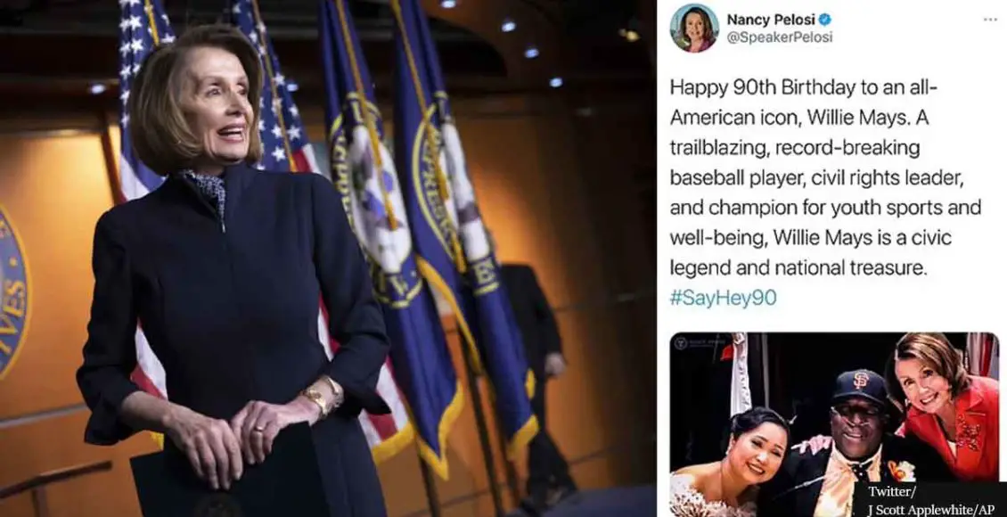 Nancy Pelosi Shares Photo Of Wrong Black Player In Botched Attempt To Honor Willie Mays