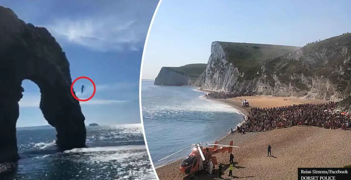 Man Air-Lifted To Hospital After Jumping 200ft From Durdle Door In Terrifying Video