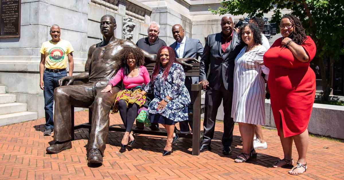 Newark City Unveils Massive Bronze Statue Of George Floyd