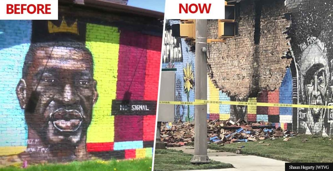 George Floyd Mural Destroyed By Lightning Strike, Authorities Say