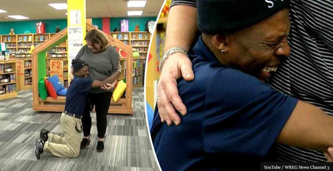 Janitor Who Walks Miles To Work Drops To His Knees After Coworkers Raise Money To Get Him New Truck