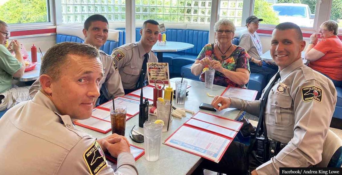 North Carolina officers fill stranded woman's car with gas and invite her to lunch