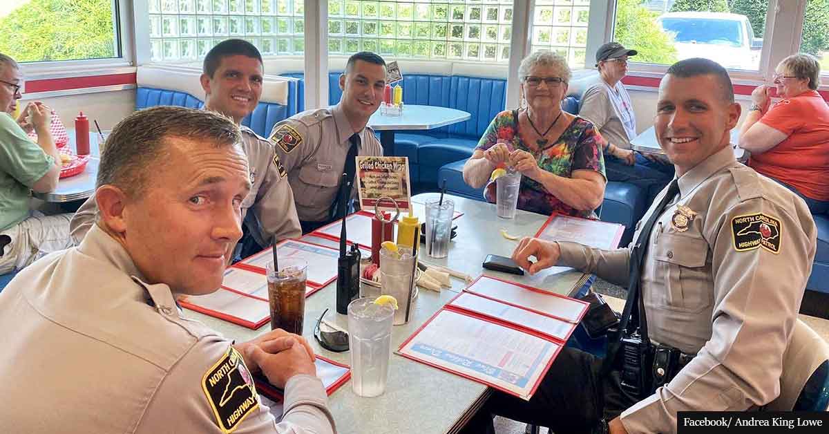 North Carolina officers fill stranded woman's car with gas and invite her to lunch