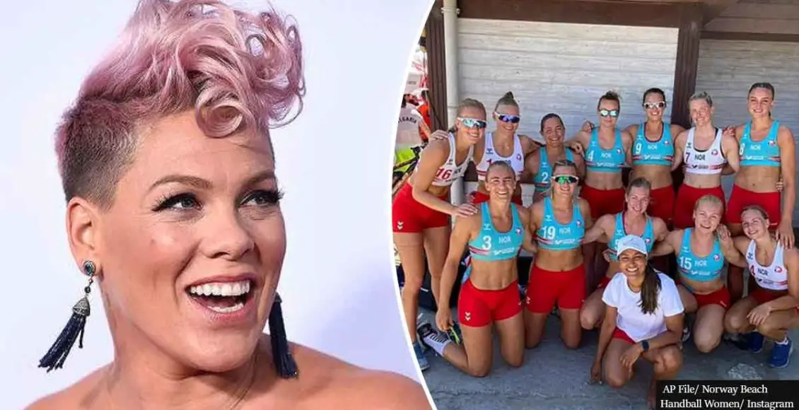 Pink ‘Happy To Pay’ Fines Issued To Norwegian Beach Handball Team For Wearing Shorts