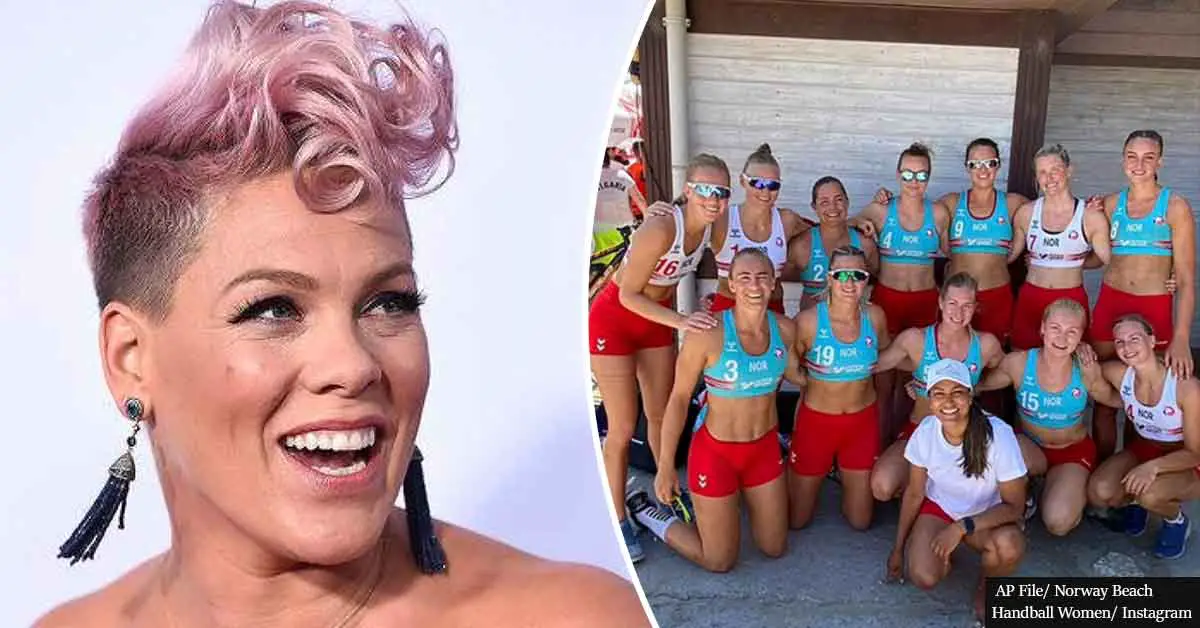 Pink ‘Happy To Pay’ Fines Issued To Norwegian Beach Handball Team For Wearing Shorts