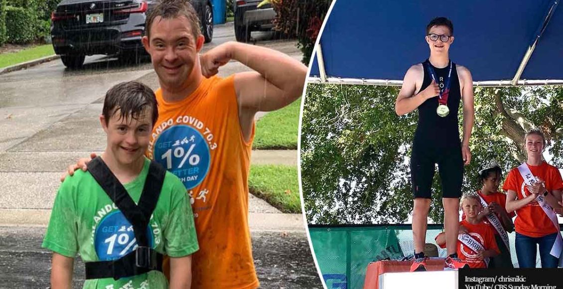 Role Model Inspires Boy With Down Syndrome To Complete Mini-Triathalon