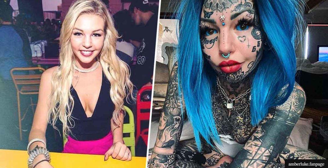 Tattoo model Amber Luke reveals what she looked like before all the ink and fillers