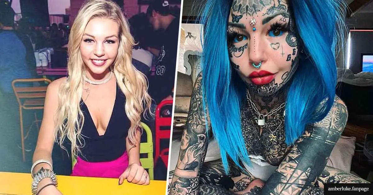 Tattoo model Amber Luke reveals what she looked like before all the ink and fillers