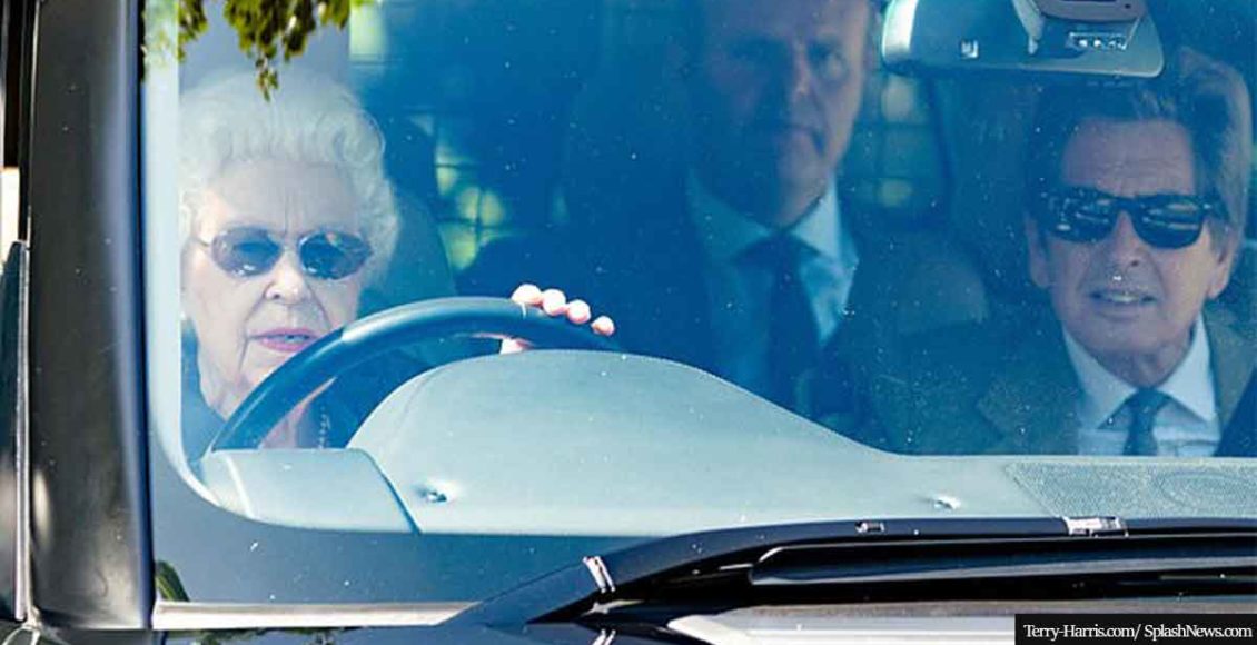 The Queen, 95, spotted behind the wheel during a surprise visit to Sandringham