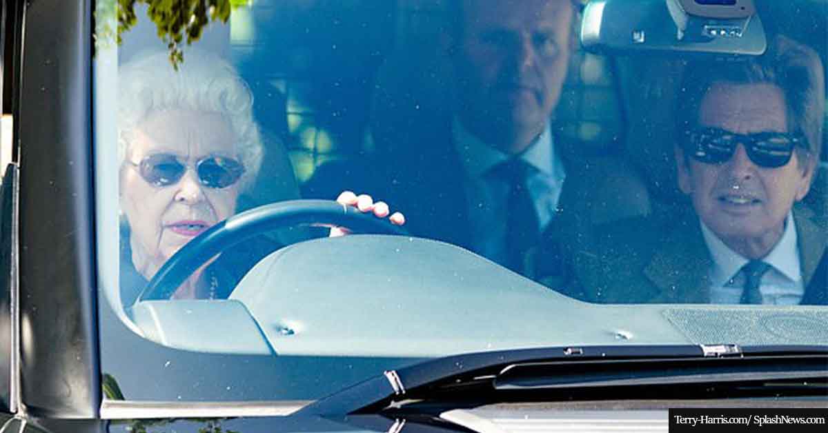 The Queen, 95, spotted behind the wheel during a surprise visit to Sandringham