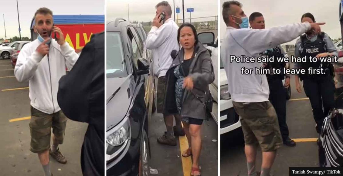 White "racist" man calls the cops on an indigenous woman claiming she was stealing from HER OWN CAR