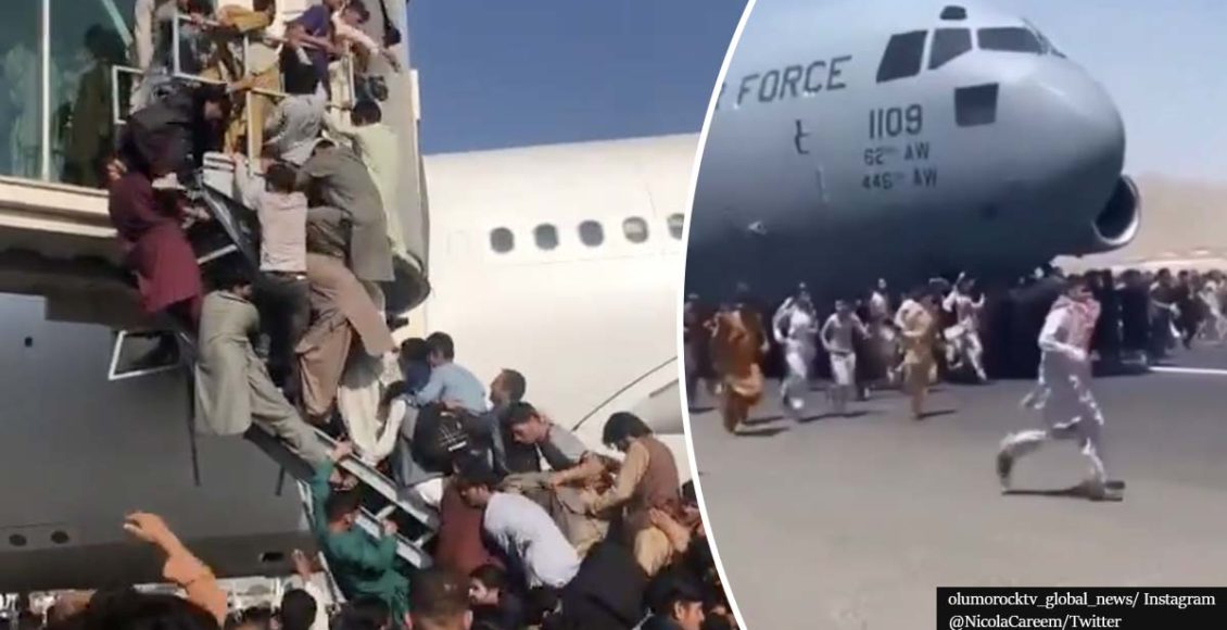 Afghans Cling To Planes Taking Off To Escape Taliban Rule, People Fall From The Sky