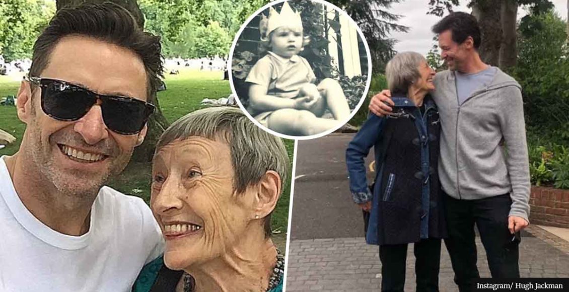 FORGIVENESS: Hollywood actor Hugh Jackman hugs the mother who abandoned him as a child