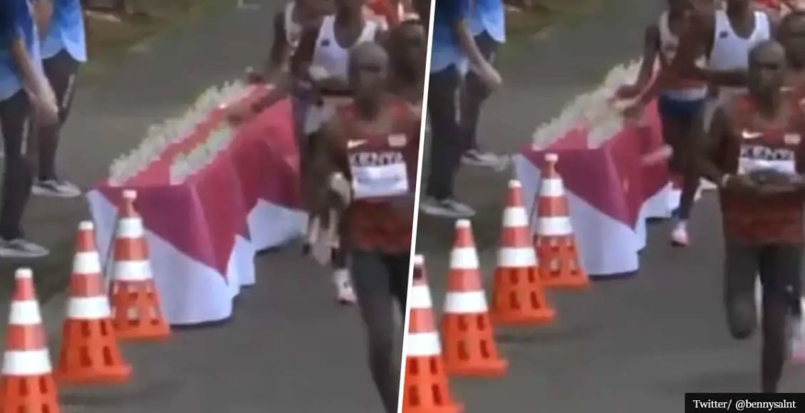 French runner sparks controversy by knocking over opponents' water bottles 'by accident'