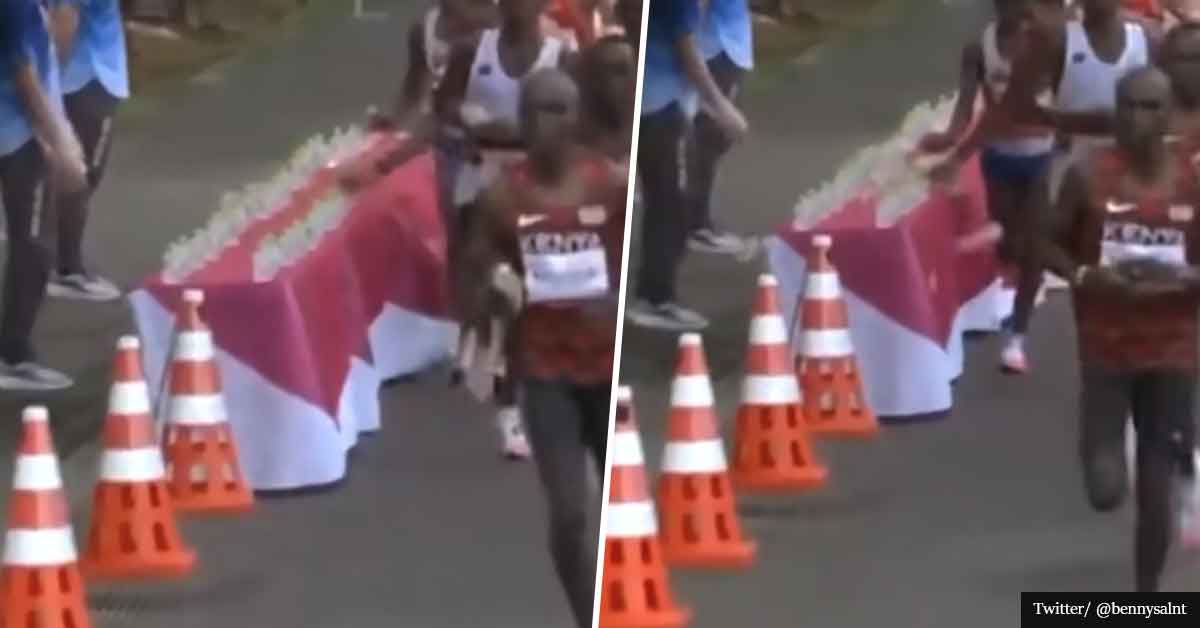 French runner sparks controversy by knocking over opponents' water bottles 'by accident'