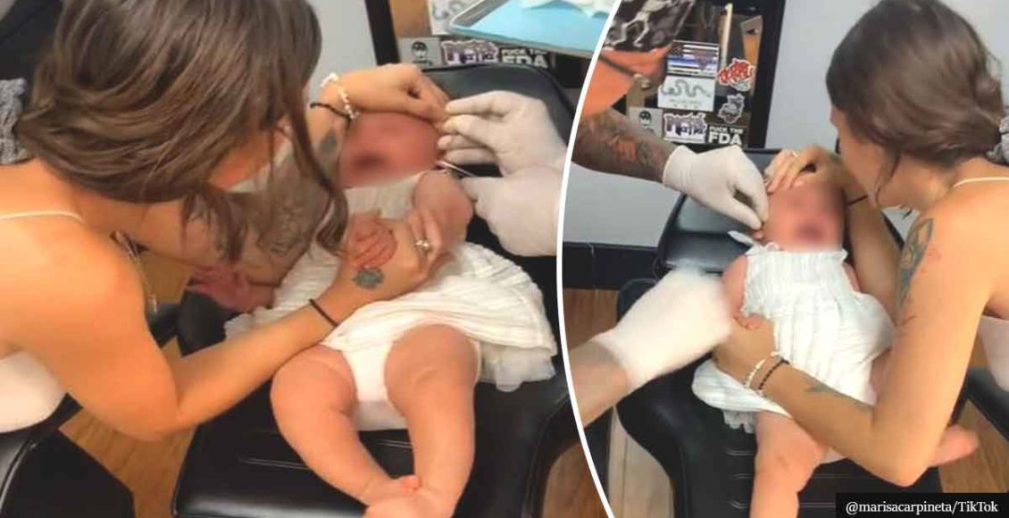 Mom Gets Slammed After Sharing Video Of Baby Getting Ears Pierced At Tattoo Shop
