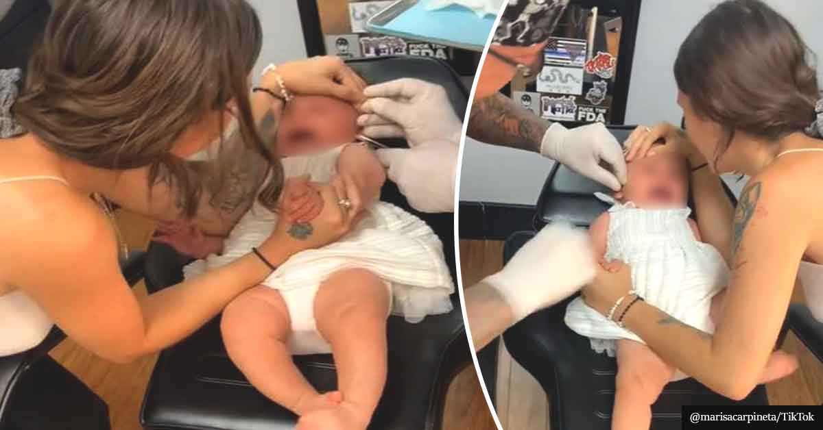 Mom Gets Slammed After Sharing Video Of Baby Getting Ears Pierced At Tattoo Shop