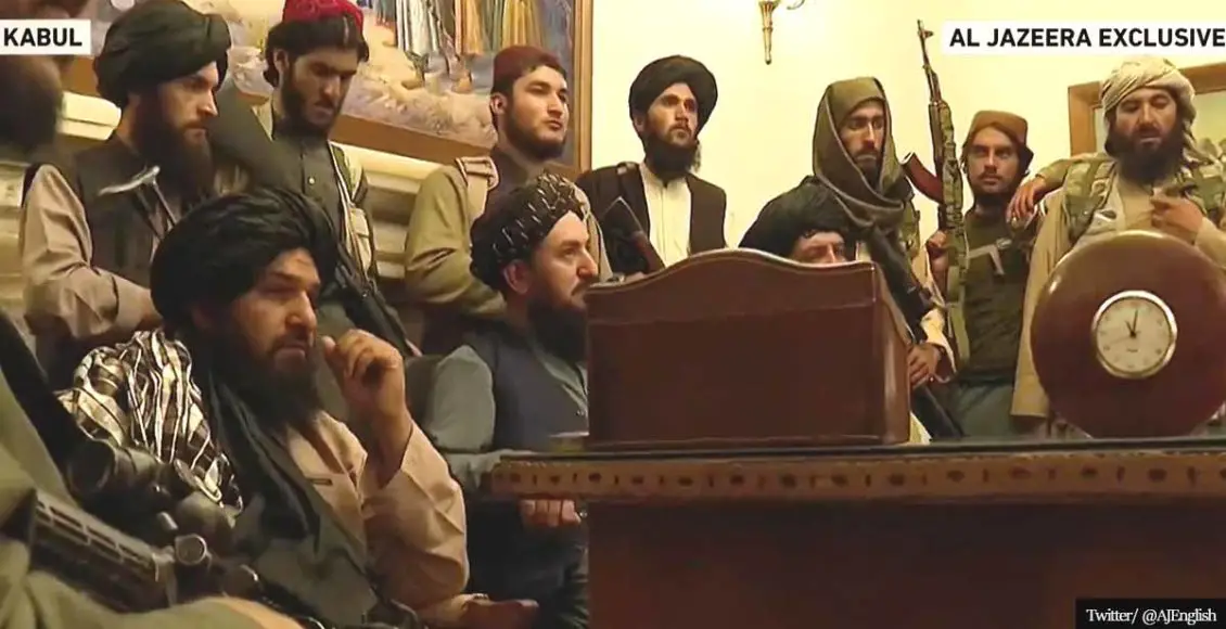 Taliban holds press conference from Afghanistan's presidential palace while Biden remains silent
