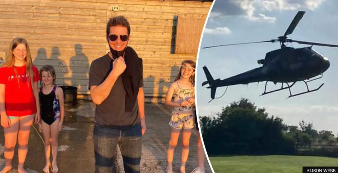 Tom Cruise Makes A Surprise Landing With His Helicopter In British Family’s Garden Before Offering Them A Ride