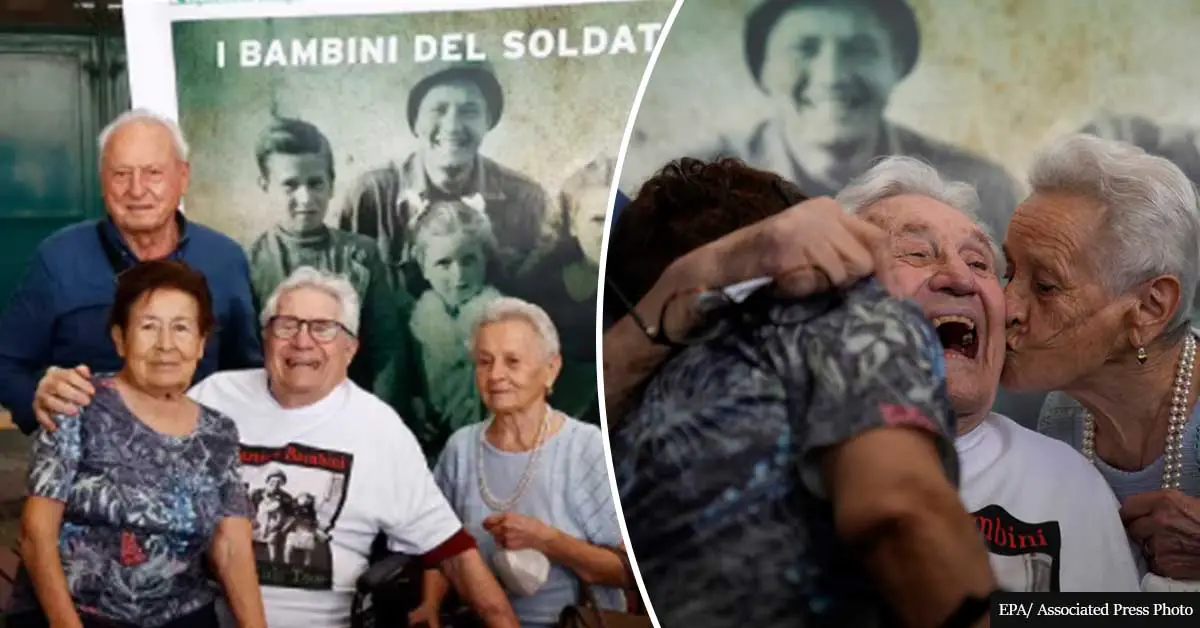 U.S. WW2 Veteran Reunited With Three Italians He Saved As Children From Nazis After His Daughter Tracked Them Down On Social Media By Using An Old Photo