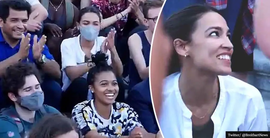 VIDEO: Maskless Ocasio-Cortez Puts Mask On For Photo-Op, Then Takes It Off Right After