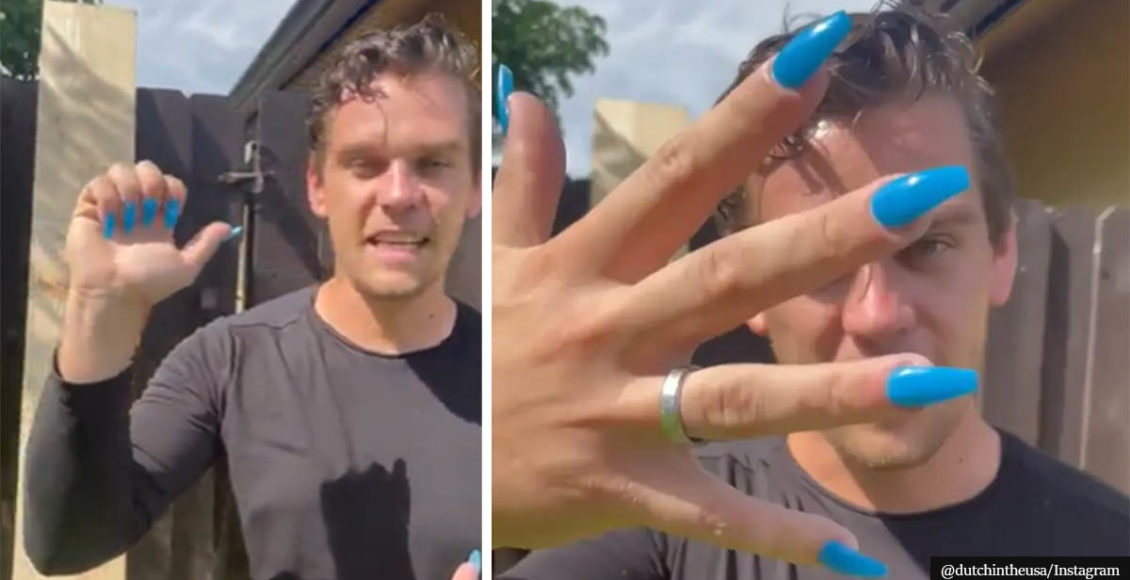 Man gets full set of nails to teach people how to protect themselves with manicure