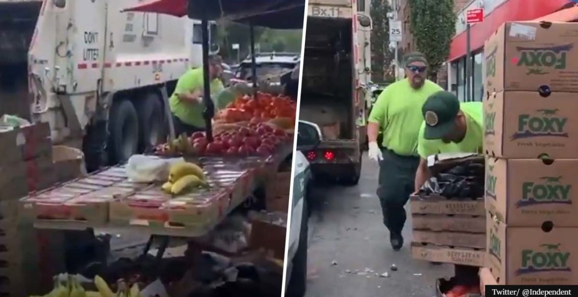 NYC officials spotted throwing away street vendor’s fresh food into garbage truck