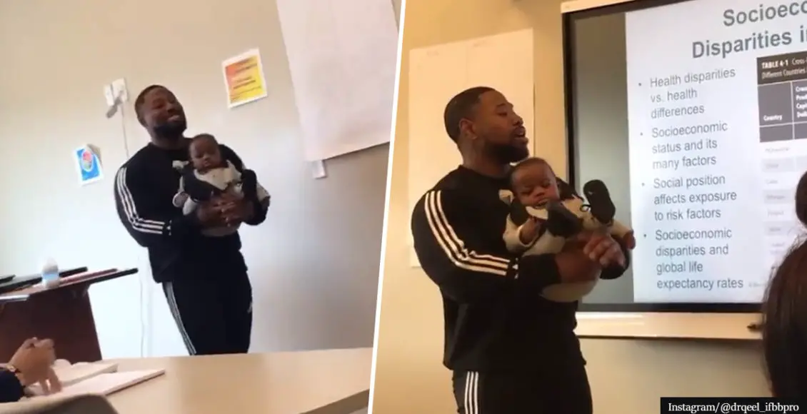 Professor Takes Care Of Student's Baby While Teaching Class As She Couldn't Find A Babysitter